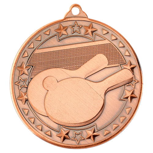 TABLE TENNIS 'TRI STAR' MEDAL - BRONZE 2in